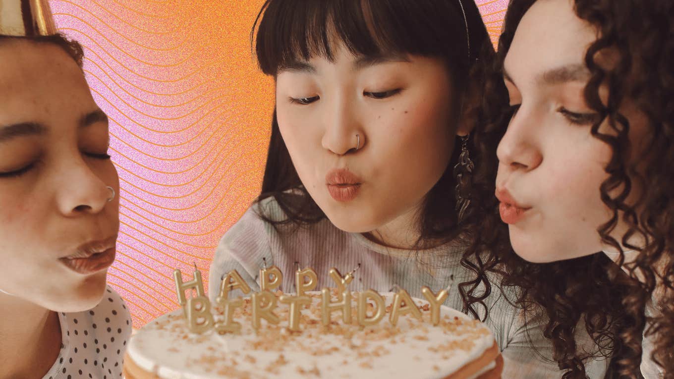 Last Digit Birthday Reveals Fortune 2025 Numerology girls blowing out birthday cake candles last digit reveals fortune 2025