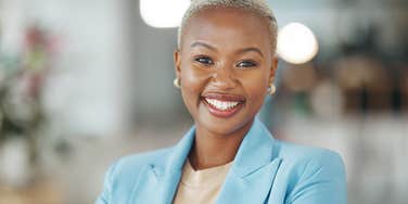 smiling businesswoman boss